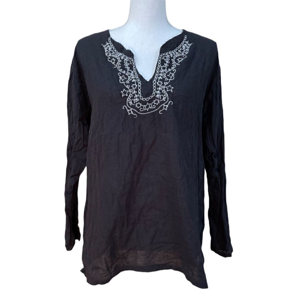 Boho Embroidered Peasant Blouse size Large